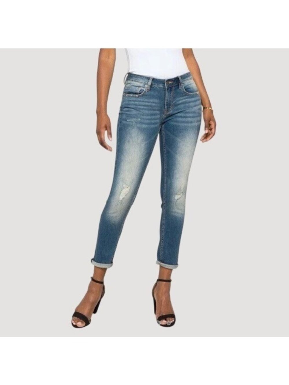 Vigoss Jagger Skinny Jeans Distressed W27 L29 Classic Fit Blue Denim P0363